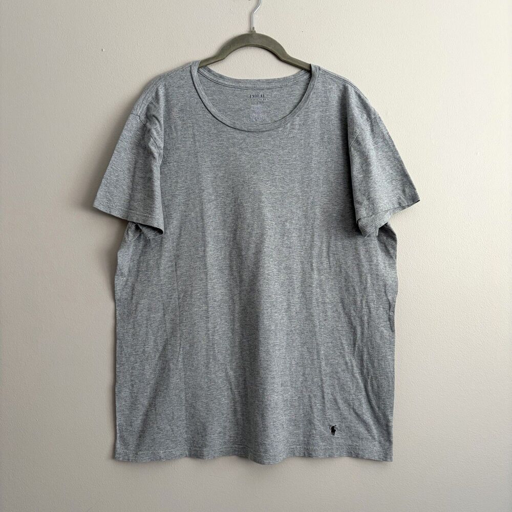 Polo Ralph Lauren Shirt Mens Large Gray Crew Neck Short Sleeve Embroidered Logo